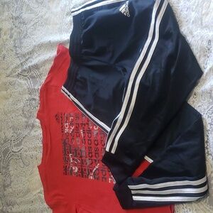 Adidas youth boys M shirt and pants outfit